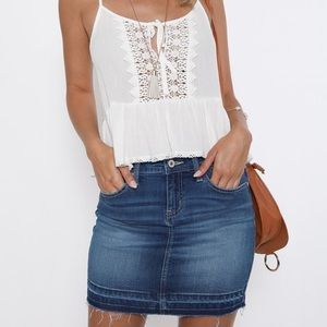 KANCAN Frayed Distressed Denim Skirt